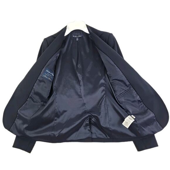 Brooks Brothers~Woman Size 0~ Midniht Blazer Wool Blend Linen Jacket Office Wear - Picture 11 of 16